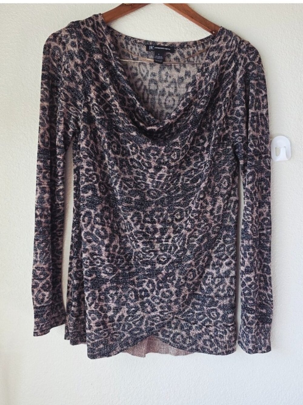 glitter top Animal Print Sz LARGE - Picture 1 of 2